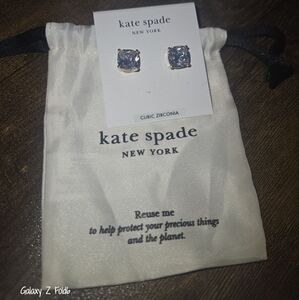 Kate Spade Gold and Clear Stud Earrings